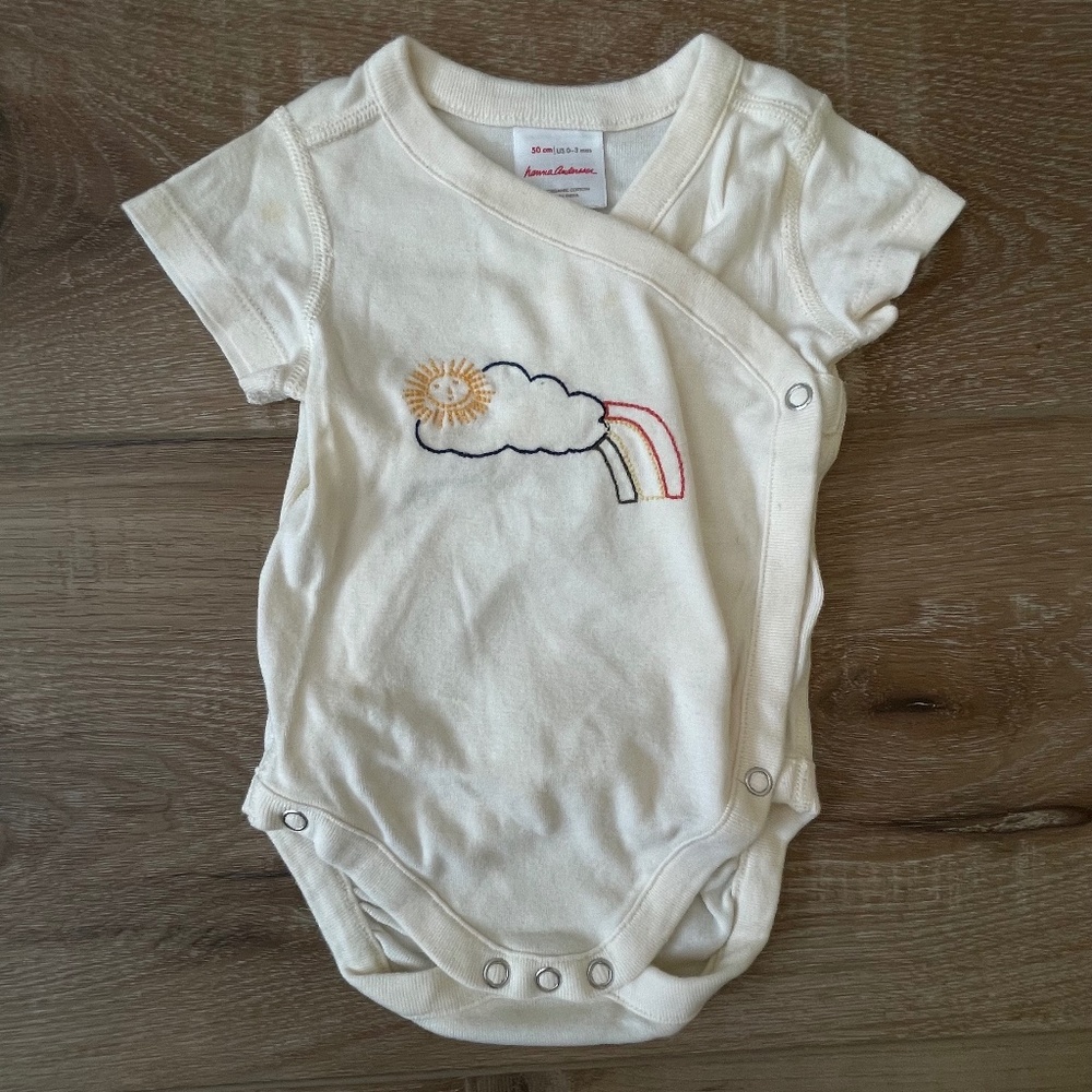Hanna Andersson Short-Sleeve Rainbow Bodysuit